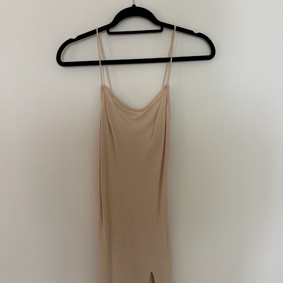 Petal and Pup Beige Strappy Mini Dress - Picture 1 of 3